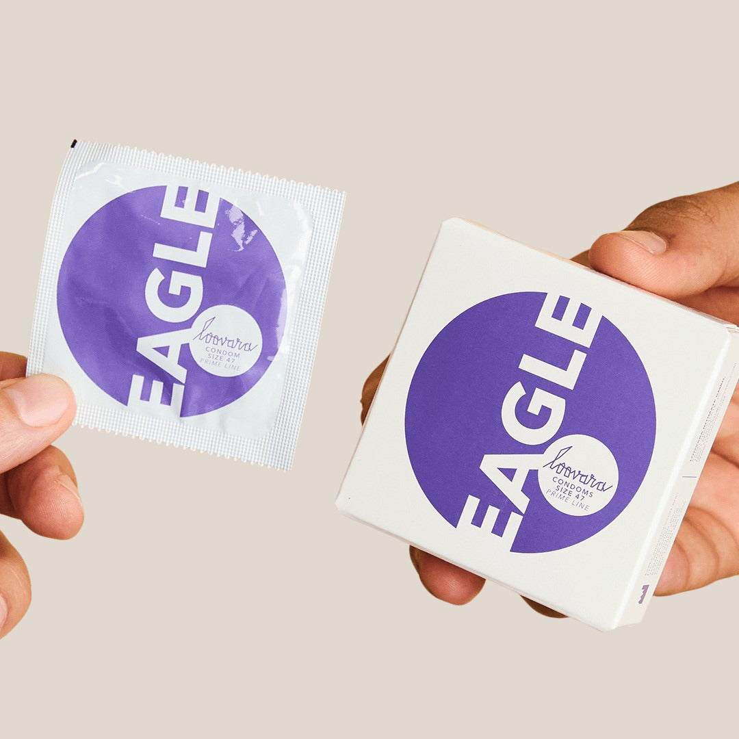 Loovara veganski kondomi EAGLE 47 mm, 12 kos